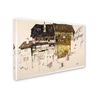 Védjegy Szépművészeti „Régi házak Krumau” vászon művészete: Egon Schiele