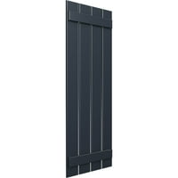 Ekena Millwork 23 W 26 H True Fit PVC Négy tábla távolságra helyezett tábla-N-Batten redőnyök, Starless Night Blue