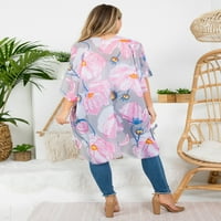 Riah divatvirág nyomtatás bohém nyitott front kimono