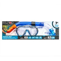 Aqua Leisure Dolfino Brand Youth Manta Pro rekreációs úszómaszk és snorkel szett - Kék ezüst