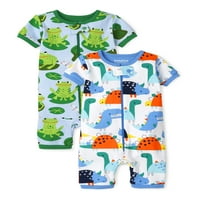 A Gyerekhely kisfiú és kisgyermek fiú dino béka fit fit pamut kivágott egy pizsamát