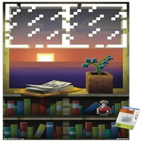Minecraft-ablak fal poszter Push csapok, 22.375 34