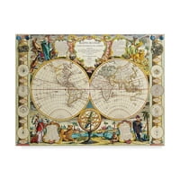 Védjegy Szépművészet 'French Tap of the World 1755' vászon művészet, Vintage Lavoie