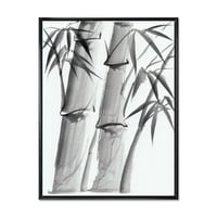 Designart 'Vintage Fekete -fehér bambusz IV' hagyományos keretes vászon fali művészet