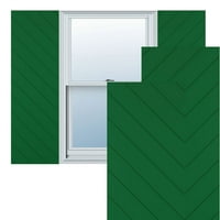 Ekena Millwork 15 W 56 H True Fit PVC átlós slat modern stílusú rögzített redőnyök, Viridian Green