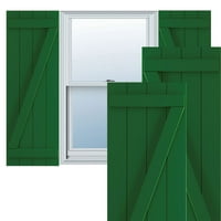 Ekena Millwork 1 2 W 40 H True Fit PVC Négy Testület csatlakozott a Board-N-Batten redőnyöknek W Z-Bar, Viridian Green