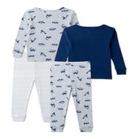 Cutie Pie Baby & Toddler fiúk hosszú ujjú, megfelelő fitt pamut pizsamák, 4 darab