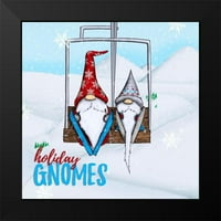 Edwins, Hugo Fekete Modern Keretes Múzeum Művészeti Nyomtatás Címmel-Gnome Ski Ride