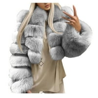 Női kabátok plüss könnyű Heaterhart kényelmes divatos téli Clearance eladó szilárd vagy nyomtatott Fehér S méret