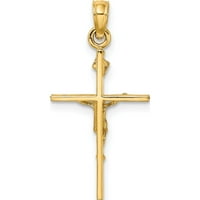 14k sárga arany INRI Crucifi Charm készült az Egyesült Államokban k8463