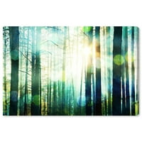 A Wynwood Studio Természet és a táj fali művészete vászon nyomatok „lélegzetelállító mély” erdei tájak - zöld, zöld