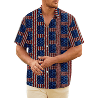 Július 4. Férfi Hawaii ing USA nemzeti zászló ing grafikus ing gallér napi ünnep Rövid ujjú nyomtatás ruházat ruházat