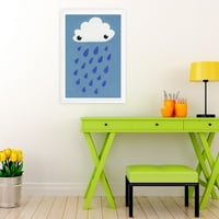 Wynwood Studio 'Rain' természet és tájkeretes fal art nyomtatás - Kék, Fehér