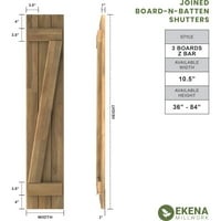 Ekena Millwork 1 2 W 72 H Americraft Három Beszédület külső fa Csatlakozott Board-N-Batten redőnyök W Z-Bar, Shadow