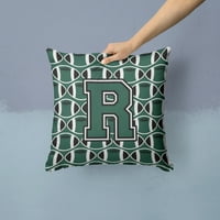 R betű labdarúgó Zöld-Fehér Szövet dekoratív párna