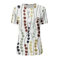 Női felsők pólók & blúzok, női alkalmi divat Pamut vászon Nyomtatott Női Rövid ujjú ing Fehér L