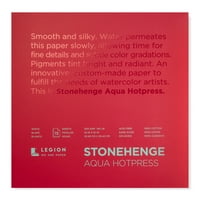 Légió papír Stonehenge Aqua blokk akvarell Pad, Hot-Press, 10in 10in