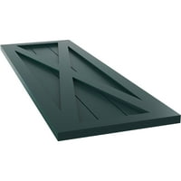 Ekena Millwork 18 W 38 H True Fit PVC Egyetlen X-Board Farmhouse rögzített redőnyök, termálzöld