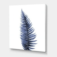 Designart 'Trópusi kék akvarell levelek fehér' bohém és eklektikus vászon fali művészet nyomtatás