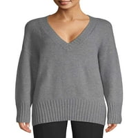 Scoop Slouchy V-nyakú pulóver női