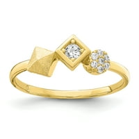 Primal arany karátos sárga arany polírozott és köbös cirkónium gyűrű