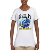 Reel it Like you Stool it Női grafikus póló, fehér, 2XL