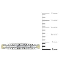 Carat T.W. Gyémánt 14KT sárga arany félig állandó évforduló gyűrű