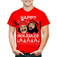 Cheech és Chong nagy férfi boldog Holidaze karácsonyi grafikus póló, 2XL