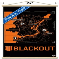Call of Duty: Black Ops-Blackout Térkép fali poszter fa mágneses kerettel, 22.375 34
