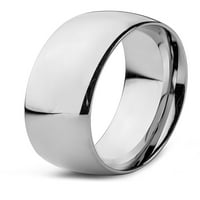 Tengerparti ékszerek rozsdamentes acél, csiszolt kupolás esküvői gyűrű