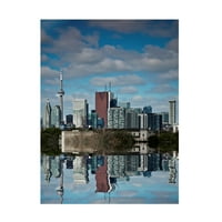 Brian Carson 'Toronto látképe a Pape Ave Bridge reflexiójának 1. számú vászon művészete