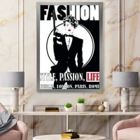 Designart 'Style Passion Life Fashion Woman II' Vintage keretes művészeti nyomtatás