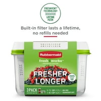 Rubbermaid FreshWorks Produce Saver, Közepes Magas Termék Tárolóedény, 12,7 Csésze