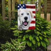 Caroline kincsei Nagy Pireneusok kutya amerikai zászló kerti zászló