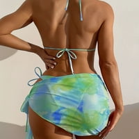 Női Bikini fürdőruhák foglalkozik Clearance női divat nyakkendő festett gradiens nyomtatás Fűzés Split Bikini szexi