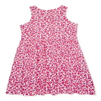 Rózsaszín bársonyos lányok Jersey Flare nyári játékruhát, méret 4-12