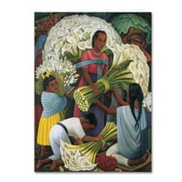 A Diego Rivera „The Flower eladó” vászon művészete képzőművészete