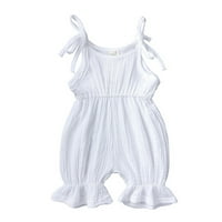 Baby Girls Bodysuits Outfit Summer Outfit Baby Girls Boys Pamut Vászon Romper Jumpsuit Ujjatlan Kötőfék Szilárd Playsuit