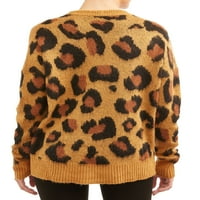 Koncepciók női leopárd nyomtatási pulóver