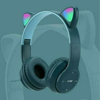 Fejhallgató rajzfilm fül vezeték nélküli Headset számítógépes játék fülhallgató izzó sztereó hang Headset, Sötétkék