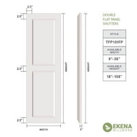 Ekena Millwork 12 W 62 H True Fit PVC Két egyenlő síkpanel redőny, alapozva