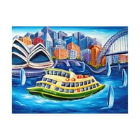 Védjegy Képzőművészet 'Turisztikai Ferry' vászon művészet, Deborah Broughton