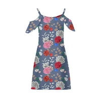 FreshLook női divat nyári Mini ruha alkalmi nyomtatás üreges Tengerparti ruha rövid báli ruha, világos lila L
