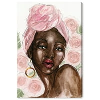 Wynwood Studio Fashion and Glam Wall Art vászon „Kerti party” portrék - rózsaszín, barna
