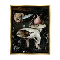 Stupell Industries Garden of Earthly Delights Right Panel részlet Hieronymus Bosch festmény Festés Fémes arany úszó