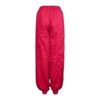 Outfmvch széles láb nadrág Női Női nadrág plusz méretű egyszínű alkalmi laza hárem nadrág nadrág Női nadrág Piros M