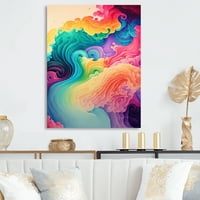 Designart Multolor Swirly Clouds I Canvas Wall Art