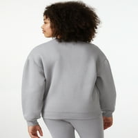 Ingyenes összeszerelő lányok Slouchy Crewneck pulóver, 4-18 méret