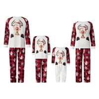 Karácsonyi pizsama családi, Hosszú ujjú rénszarvas nyomtatási felsők kockás nadrág szett hálóruha