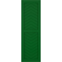 Ekena Millwork 18 W 70 H True Fit PVC Két panel Chevron modern stílusú rögzített redőnyök, Viridian Green